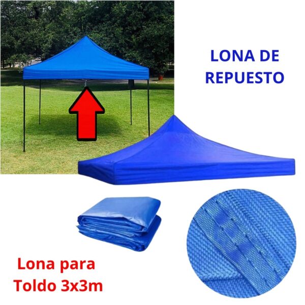 CARPA LONA PARA TOLDO 3X3 SOLO AZUL - Imagen 4