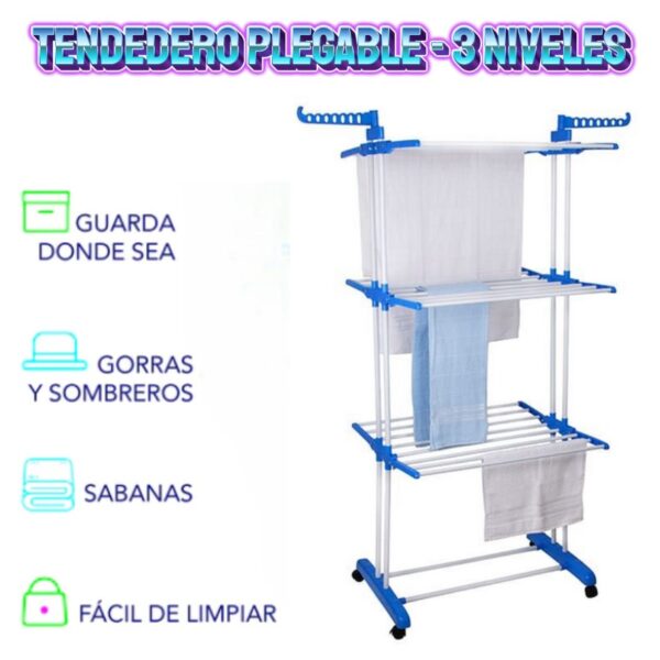 TENDEDERO PLEGABLE  3 NIVELES - Imagen 7