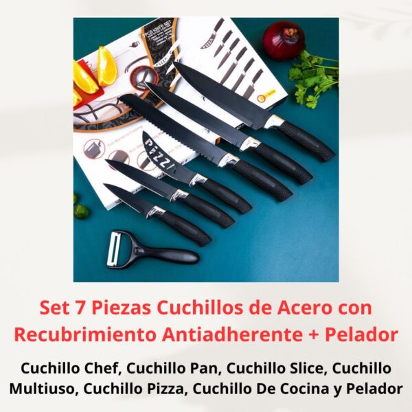 SET DE CUCHILLOS DE COCINA ACERO INOXIDABLE ANTIBACTERIAL 7 PCS - Imagen 6