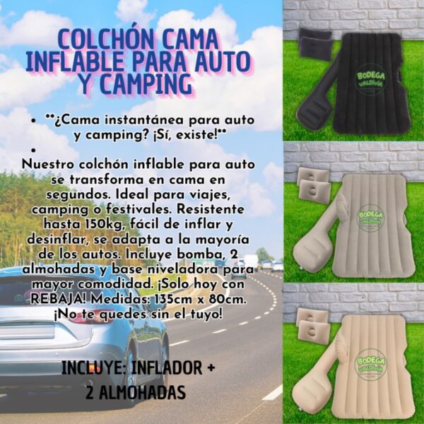 COLCHON INFLABLE PARA AUTO