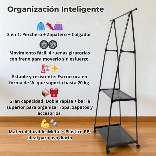 PERCHERO TRIANGULAR 161CM (ALTO) - Imagen 12