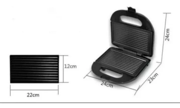 MINI PARRILLERA SANDWICHERA Y TOSTADOR 4 EN 1 - Imagen 4