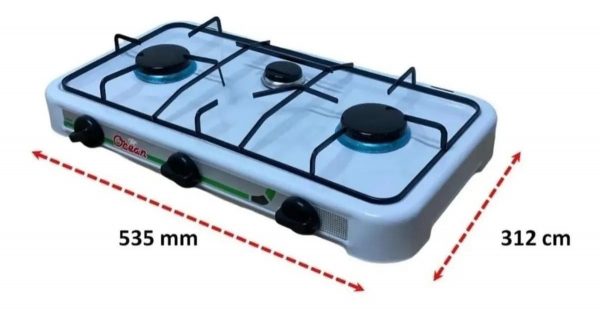 COCINA ENCIMERA A GAS 3 HORNILLAS