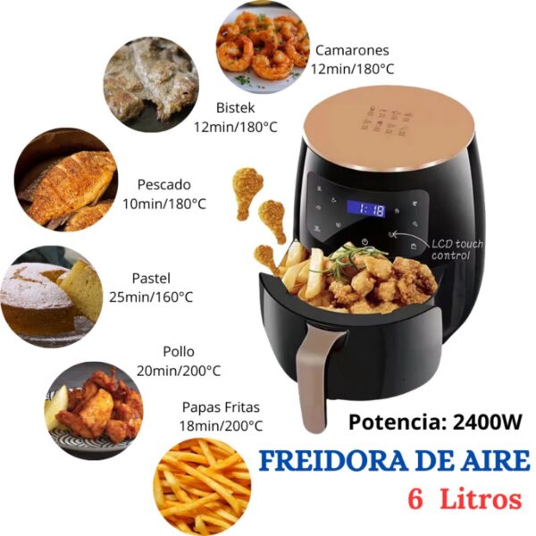FREIDORA DE AIRE  DE 6 LITROS - Imagen 2