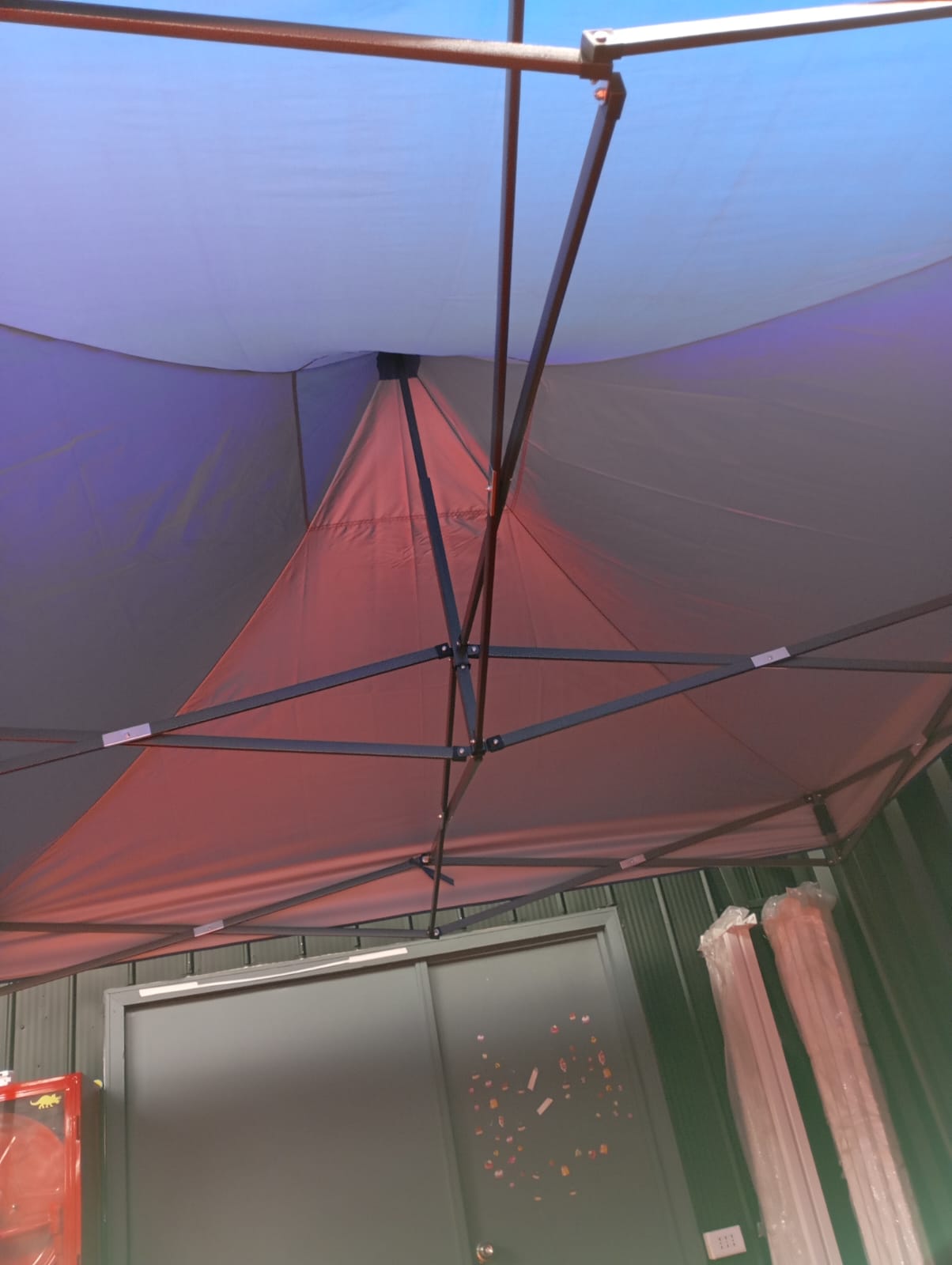 TOLDO PLEGABLE 3X3 EXTRUCTURA Y LONA AZUL UV - Imagen 3