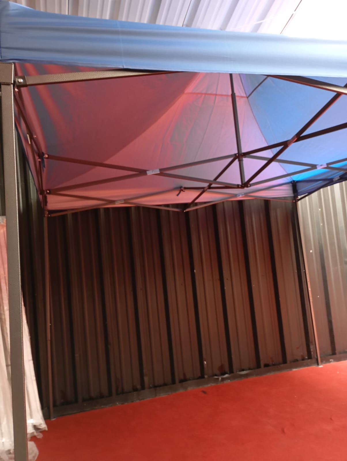 TOLDO PLEGABLE 3X3 EXTRUCTURA Y LONA AZUL UV - Imagen 6