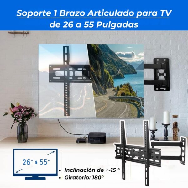 Soporte 1 Brazo Articulado para TV de 26 a 55 Pulgadas - Imagen 3