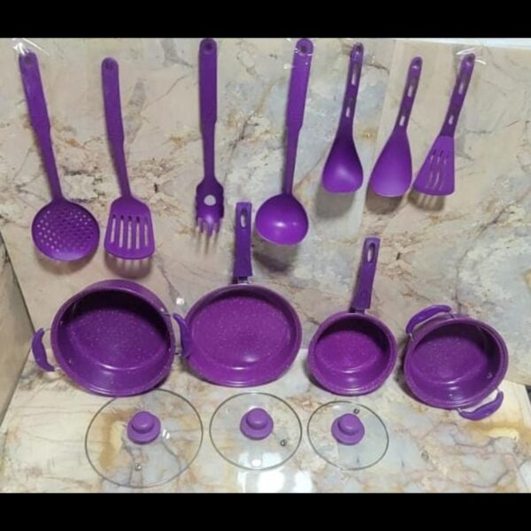 SET OLLAS DE 14 PIEZAS PURPURA - Imagen 6