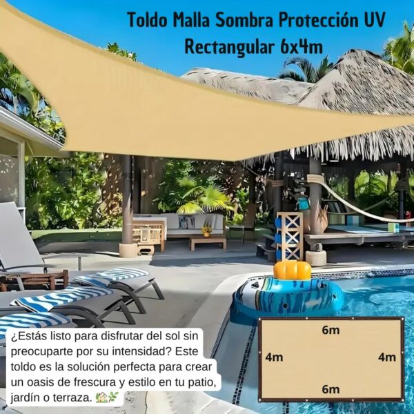 TOLDO VELA RECTANGULAR 4X6 - Imagen 8