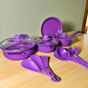 SET OLLAS DE 14 PIEZAS PURPURA