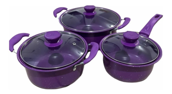 SET OLLAS DE 14 PIEZAS PURPURA - Imagen 3