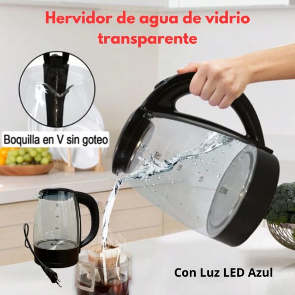 HERVIDOR ELECTRICO DE VIDRIO MARCA NEW LINE - Imagen 5