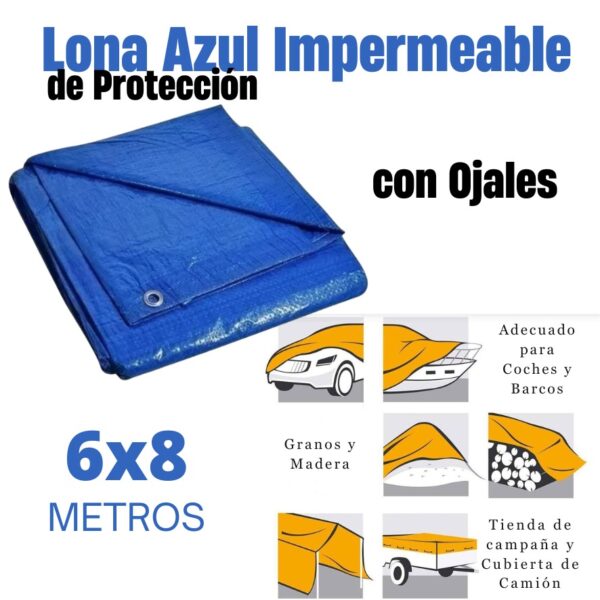 CARPA LONA IMPERMEABLE DE CAMION 6X8 - Imagen 5