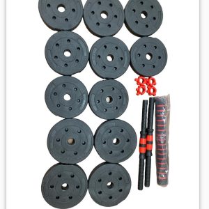 JUEGO DE MANCUERNAS Y PESAS 20 KILOS