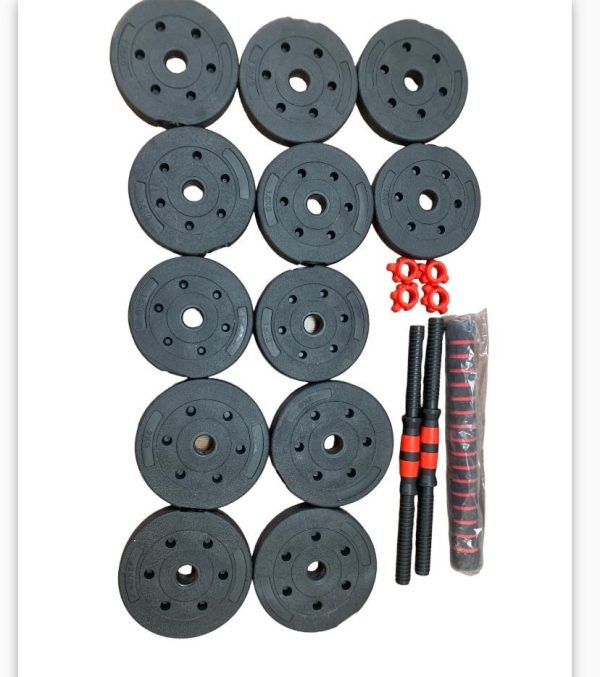 JUEGO DE MANCUERNAS Y PESAS 20 KILOS