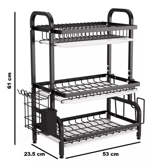 ESCURRIDOR DE ACERO 3 NIVELES KITCHEN RACK - Imagen 3