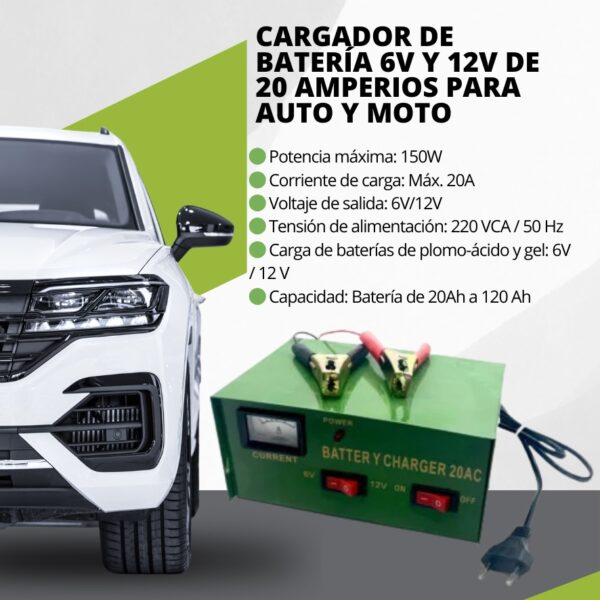 CARGADOR DE BATERIA DE 6 A 12 VOLT - Imagen 2