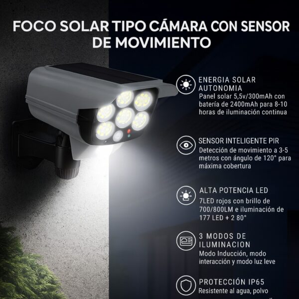 FOCO SOLAR TIPO CAMARA CON CENSOR - Imagen 8