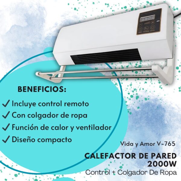 CALEFACTOR CON VENTILADOR DE PARED - Imagen 5
