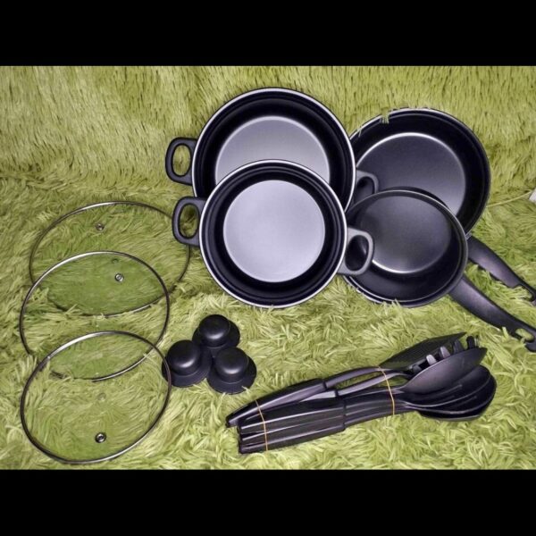 SET DE OLLAS DE 13 PIEZAS COLOR NEGRO - Imagen 2