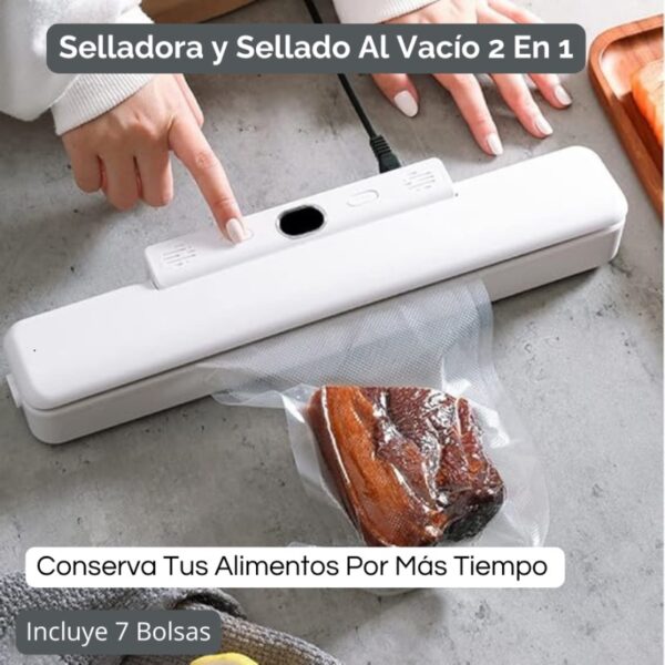 SELLADORA AL VACIO DE PLASTICO COLOR BLANCO - Imagen 7