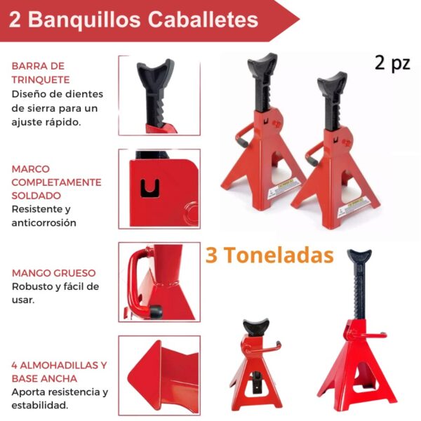PAR DE CABALLETE PARA AUTO 3T - Imagen 3