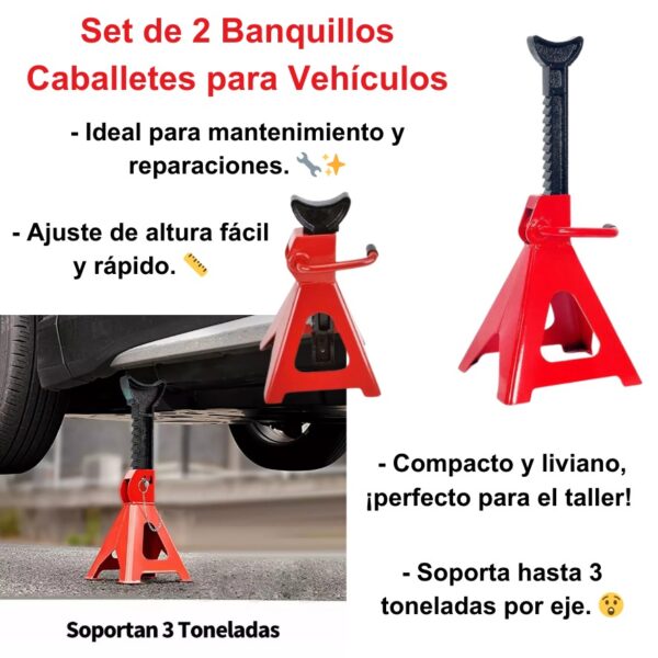 PAR DE CABALLETE PARA AUTO 3T - Imagen 2