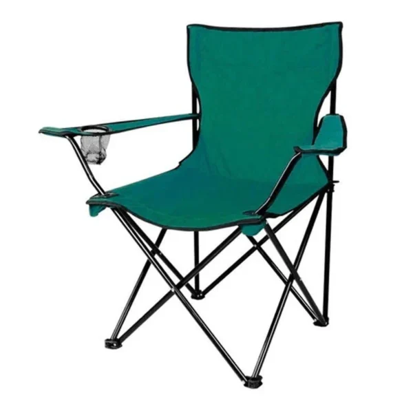 SILLA PLEGABLE PLAYA, CAMPING/ PORTA VASO VERDE