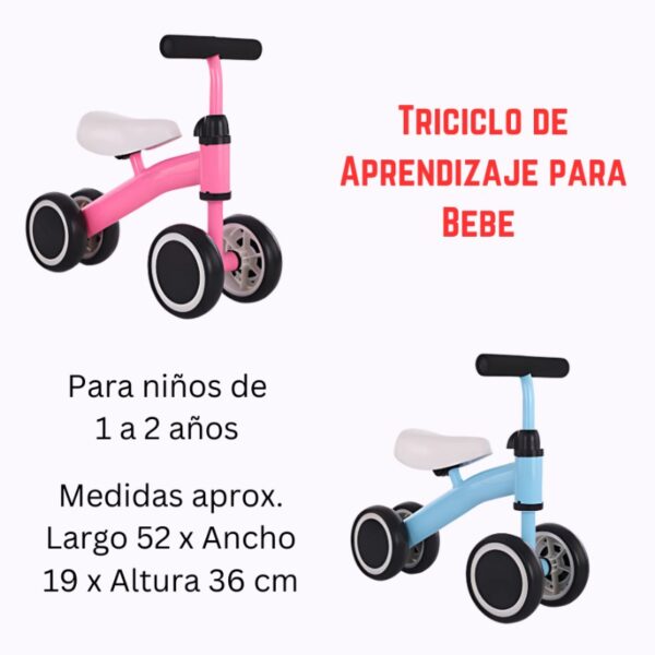 TRICICLO DE APRENDIZAJE PARA BEBE AZUL - Imagen 3