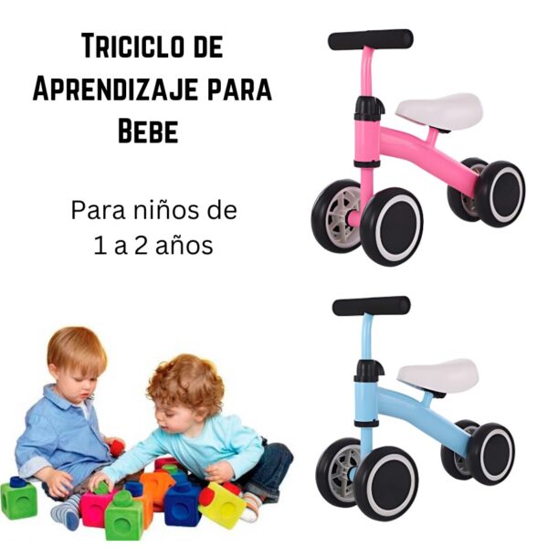 TRICICLO DE APRENDIZAJE PARA BEBE AZUL - Imagen 5
