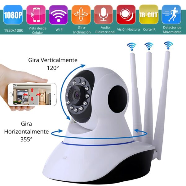 CAMARA WIFI 3 ANTENA PARA INTERIOR - Imagen 8