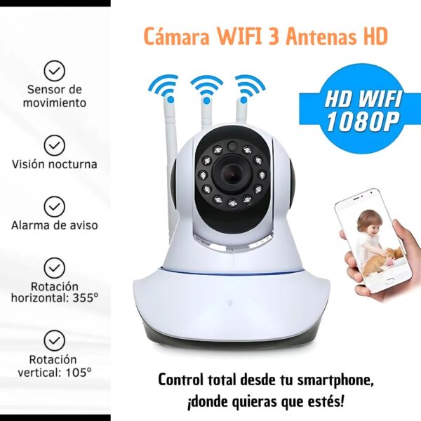 CAMARA WIFI 3 ANTENA PARA INTERIOR - Imagen 9