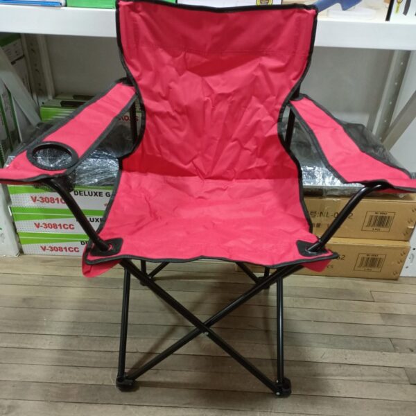 SILLA PLEGABLE PLAYERA, CAMPING/ CON PORTA VASO Roja - Imagen 2