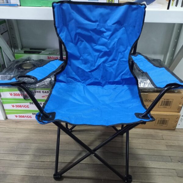 SILLA PLEGABLE PLAYERA, CAMPING/ CON PORTA VASO Azul claro - Imagen 4