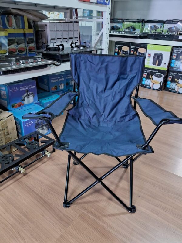 SILLA PLEGABLE PLAYERA, CAMPING/ PORTA VASO AZUL OSCURO