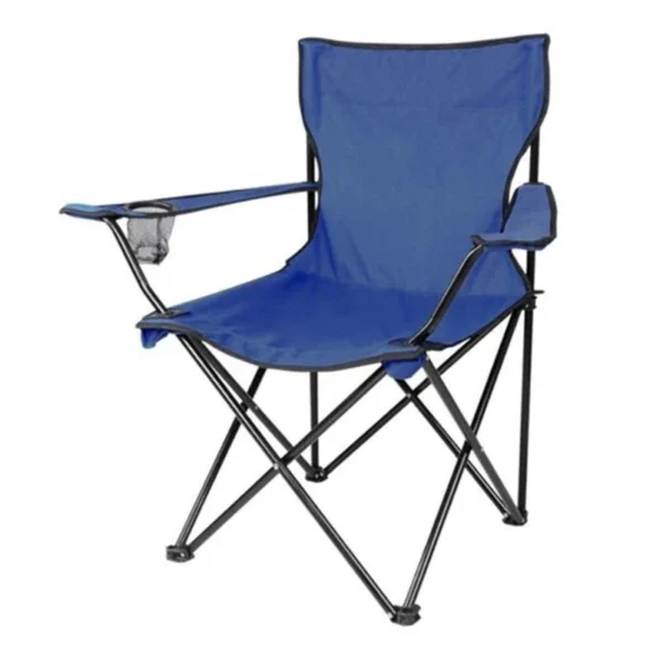 SILLA PLEGABLE PLAYERA, CAMPING/ PORTA VASO AZUL OSCURO - Imagen 2