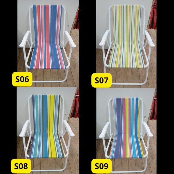 SILLA PLEGABLE DE RAYAS