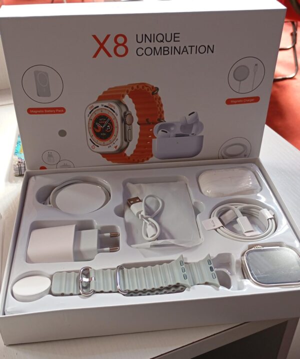 RELOJ SMART WATCH X8 (CON AUDIFONOS + POWER BANK ) - Imagen 2
