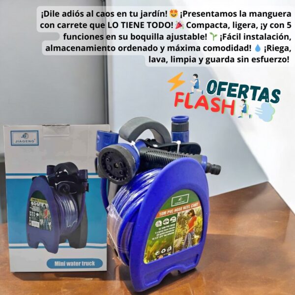MANGUERA DE JARDIN CON CARRETE DE 10MTRS - Imagen 6