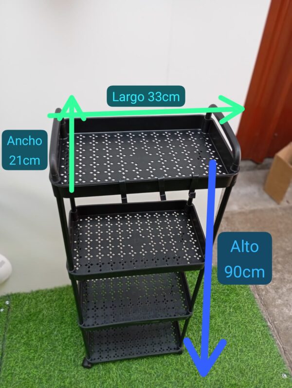CARRITO BANDEJA ANCHA PLASTICO (ANCHO 21CM- LARGO 33CM- ALTO 90CM) - Imagen 2