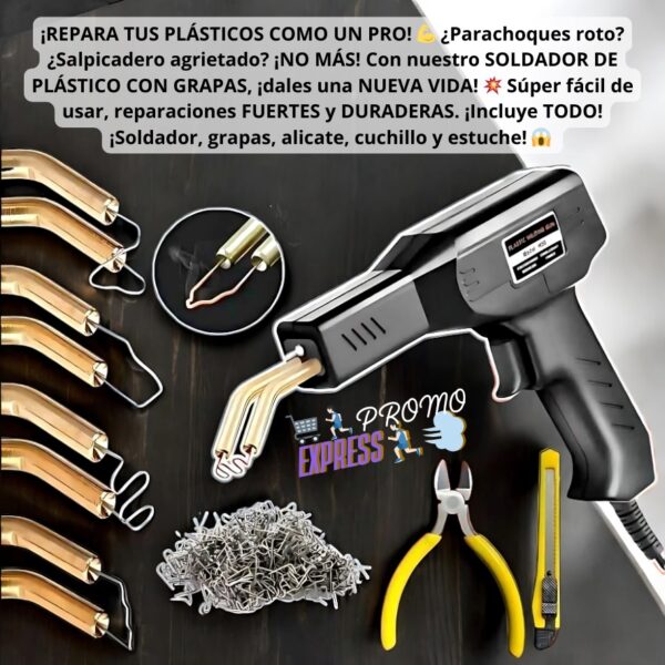 PISTOLA SOLDADOR DE PLASTICO CON GRAPAS - Imagen 2