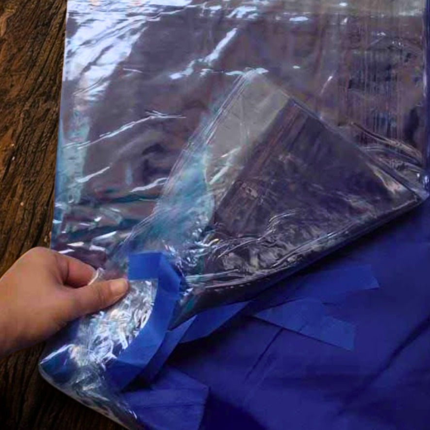 LONA LATERAL 3X3 TRANSPARENTE CON ORILLOS AZUL - Imagen 7