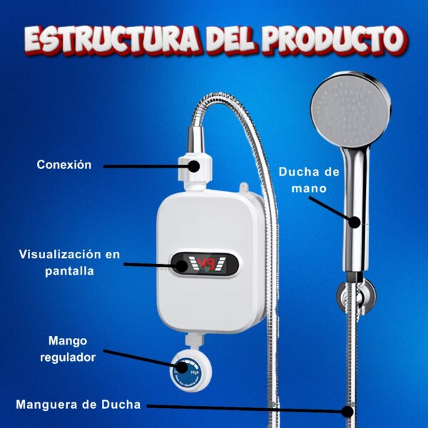 CALENTADOR DE DUCHA PREMIUN ELECTRICO 3500W - Imagen 8