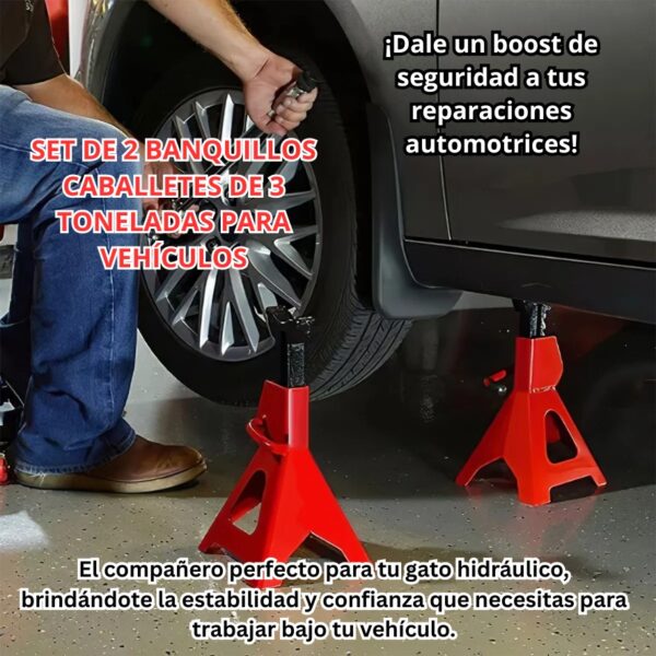 CABALLETE 3 TONELADAS JACK STAND-(EL PAR ) - Imagen 7