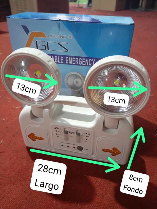 LUZ DE EMERGENCIA 2 FOCOS PREMIUN - Imagen 2