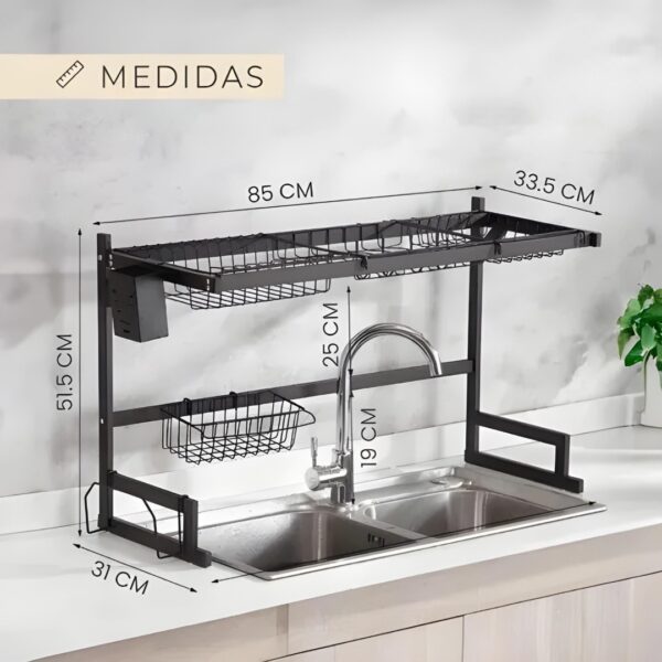 RACK ESCURRIDOR DE ACERO 85 CM - Imagen 5