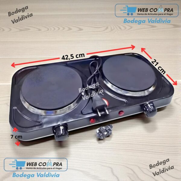 COCINA 2 H PLATO ELECRICA (NEGRO) - Imagen 6