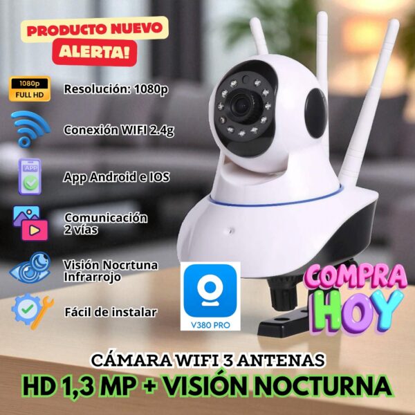 CAMARA 3 ANTENAS DE INTERIOIR (APPS V-380 PRO) - Imagen 5