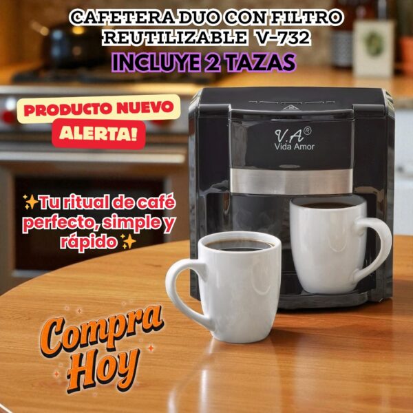 CAFETERA ELECTRICA DOBLE TAZA 500 WATTS - Imagen 4