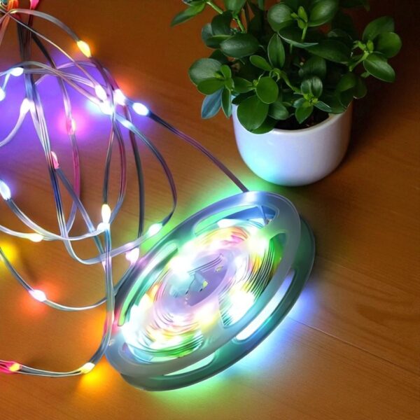 MINI TIRA LUCES LED 10 METROS RGB SIN ADHESIVO - Imagen 5